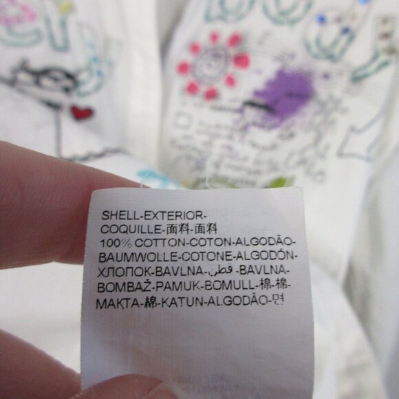 Desigual Women's White Embroidered Button Down Blouse Every Body Shirt S 138 - Picture 4 of 14